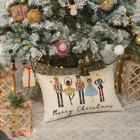 Nutcracker Pillow Cover Decorative Case Accent Xmas Holiday Home Christmas Decor - Picture 5 of 14